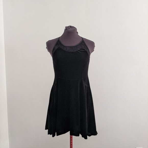 Velvet and Lace Black Nightshade Mini Dress SP - Picture 2 of 16